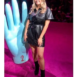 Lovers + Friends Faux leather shirt dress